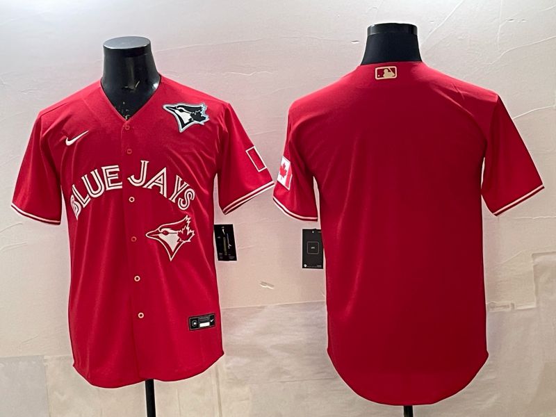 Men 2025 Toronto Blue Jays Blank Red Game Nike MLB Jersey style 05->->